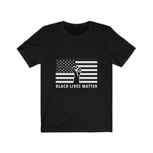 Load image into Gallery viewer, Black Lives Matter, Power Fist Flag, (Black) Short Sleeve Tee, BLM Shirt, Civil Rights, Equality Shirt