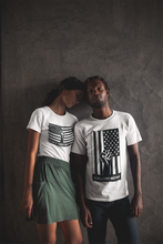 Load image into Gallery viewer, Black Lives Matter, Power Fist Flag, (White) Short Sleeve Tee, BLM Shirt, Civil Rights, Equality Shirt