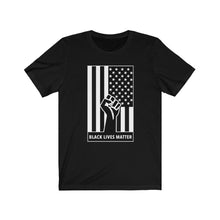 Load image into Gallery viewer, Black Lives Matter, Power Flag Vertical (Black) Short Sleeve Tee, BLM , Equality Shirt, Social Justice, Civil Rights, Equality Shirt